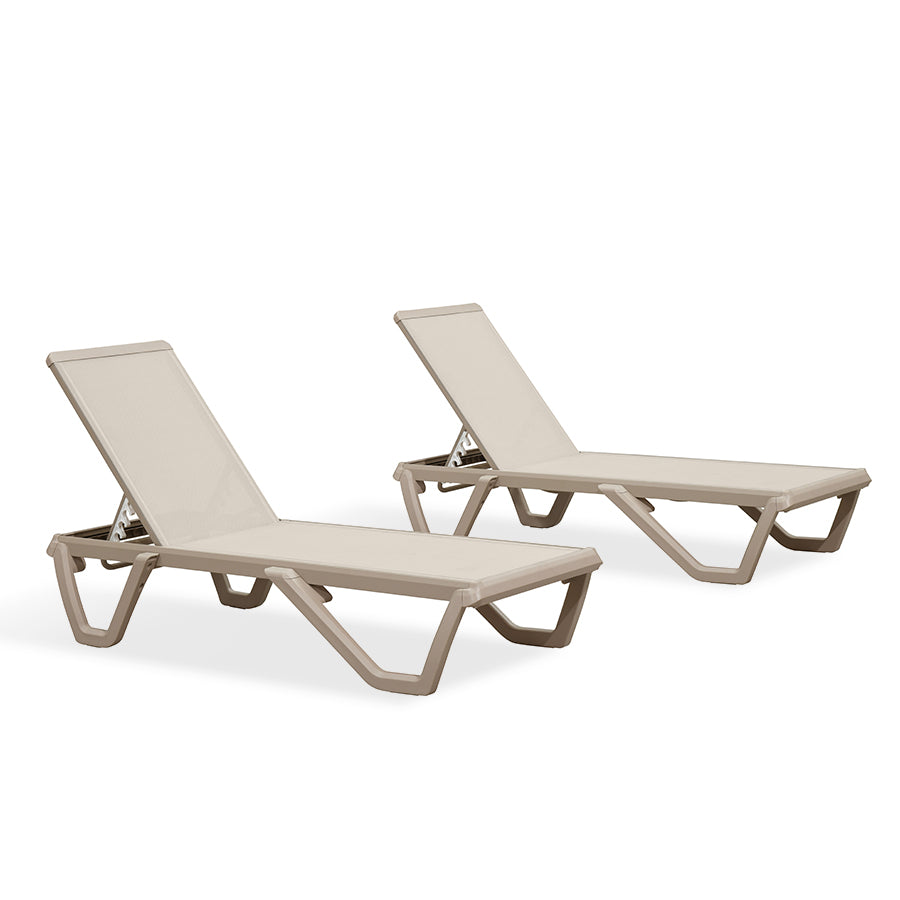PURPLE LEAF Outdoor Chaise Lounge Chair Pool Lounge Chair with Champagne Aluminum Plastic Stackable Patio Lounge Chair for Poolside Sunbathing Beach Deck Yard