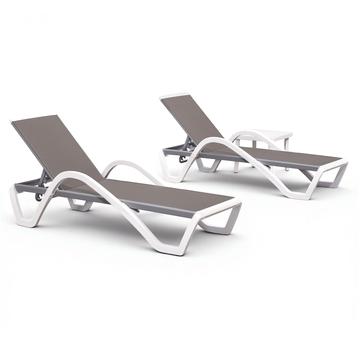 Clearance-PURPLE LEAF Patio Chaise Lounge Plastic Pool Outdoor Lounge Chair with Aluminum Frame Stackable Patio Tanning Chairs for Poolside Sunbathing Beach Deck Yard