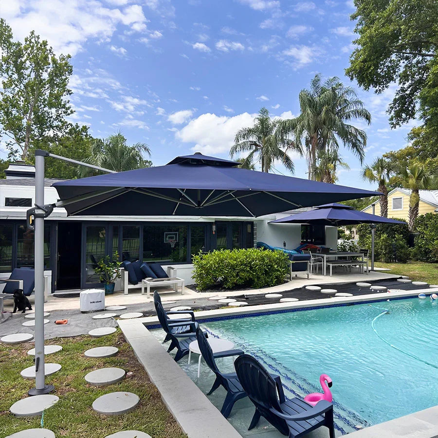 PURPLE LEAF Large Rectangular Porch Umbrella Outside Cantilever Patio Yard Umbrella