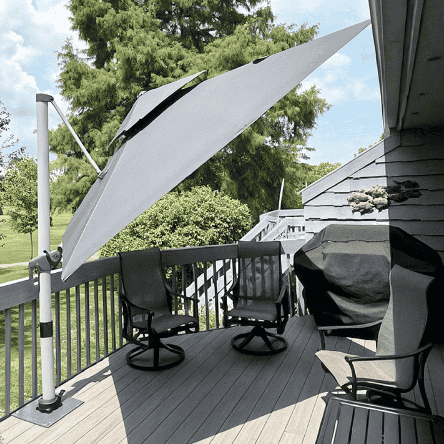 PURPLE LEAF Outdoor Windproof Umbrella, Square Cantilever Umbrella Outside Patio