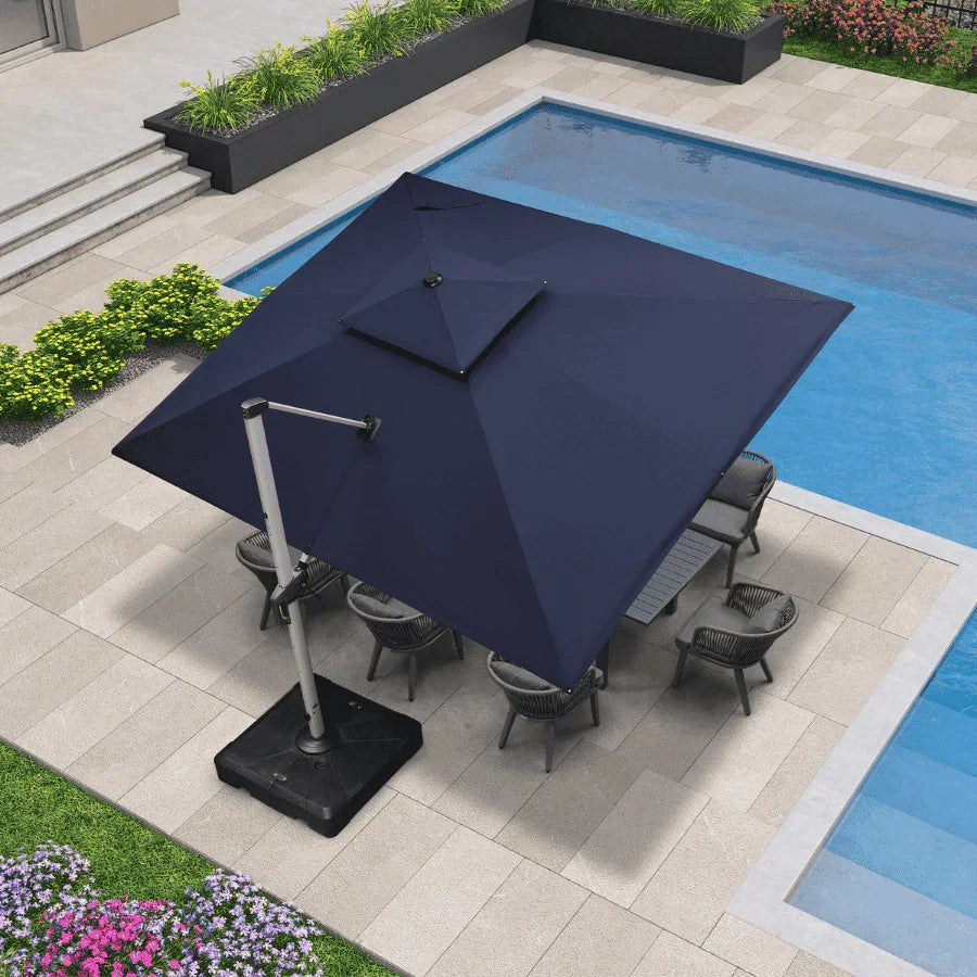 PURPLE LEAF Large Rectangular Porch Umbrella Outside Cantilever Patio Yard Umbrella