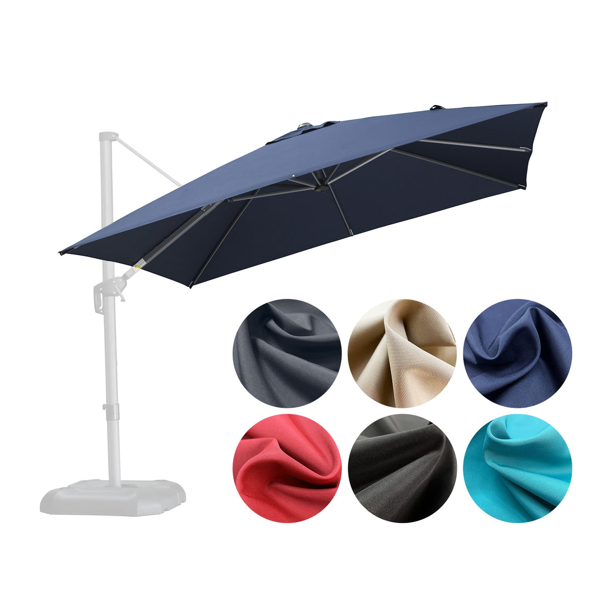 #E Series# Single Top Pedal Operated Cantilever Umbrella Replacement Polyester Canopy (Fabric Only)