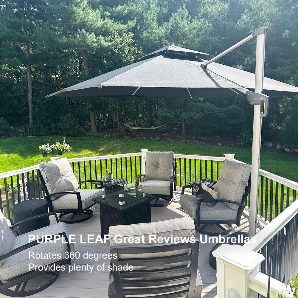 PURPLE LEAF Large Rectangular Porch Umbrella Outside Cantilever Patio Yard Umbrella