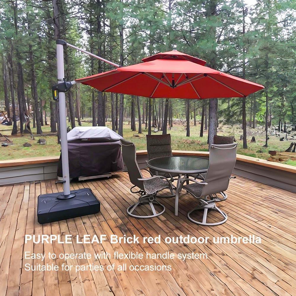 Clearance - PURPLE LEAF OPEN BOX Large Round Patio Cantilever Umbrella for Deck, Pool, Backyard