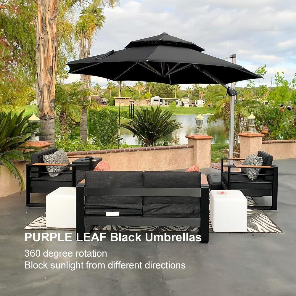 Clearance - PURPLE LEAF OPEN BOX Large Round Patio Cantilever Umbrella for Deck, Pool, Backyard