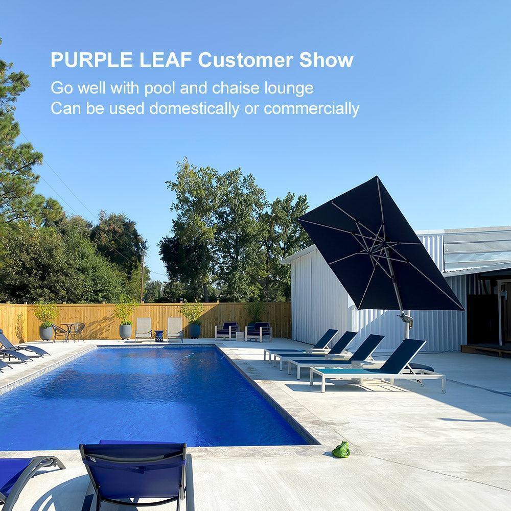 PURPLE LEAF Large Rectangular Porch Umbrella Outside Cantilever Patio Yard Umbrella