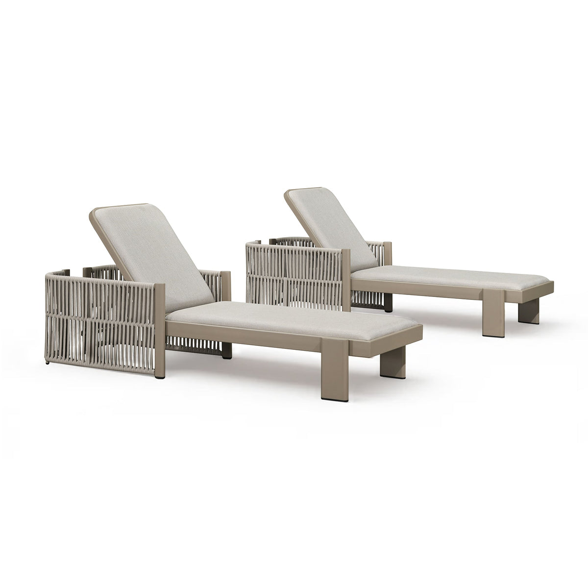 PURPLE LEAF Outdoor Chaise Lounge with Wraparound Armrests and Cushion Aluminum Reclining Tanning Pool Lounge Chairs for Patio Poolside Backyard