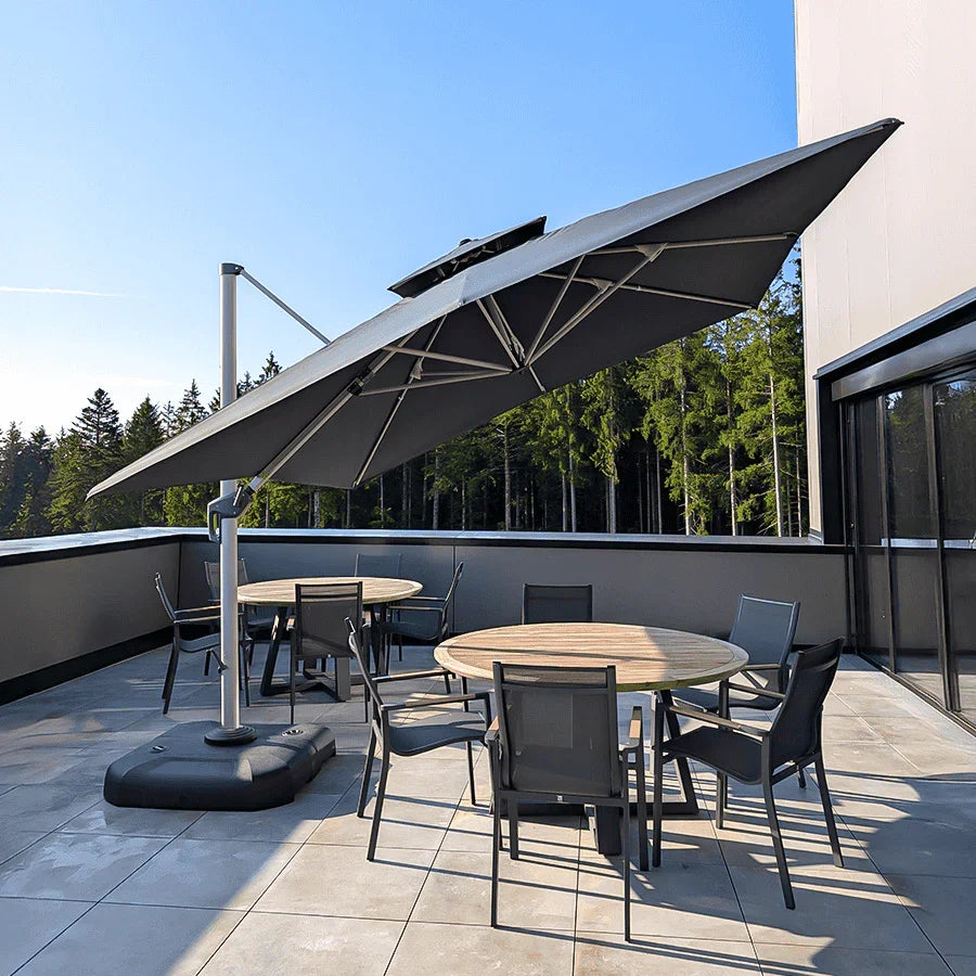 PURPLE LEAF Outdoor Windproof Umbrella, Square Cantilever Umbrella Outside Patio