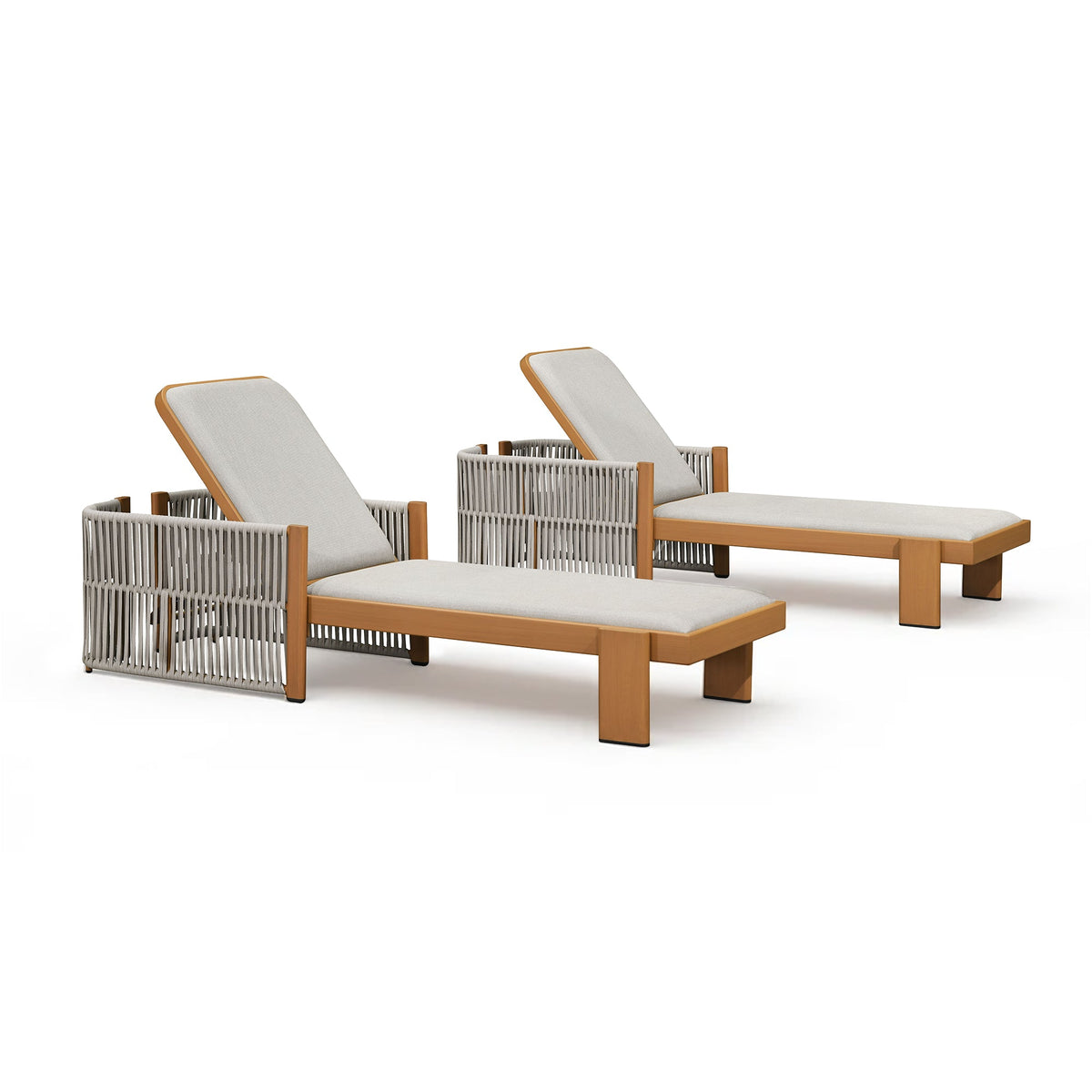PURPLE LEAF Outdoor Chaise Lounge with Wraparound Armrests and Cushion Aluminum Reclining Tanning Pool Lounge Chairs for Patio Poolside Backyard