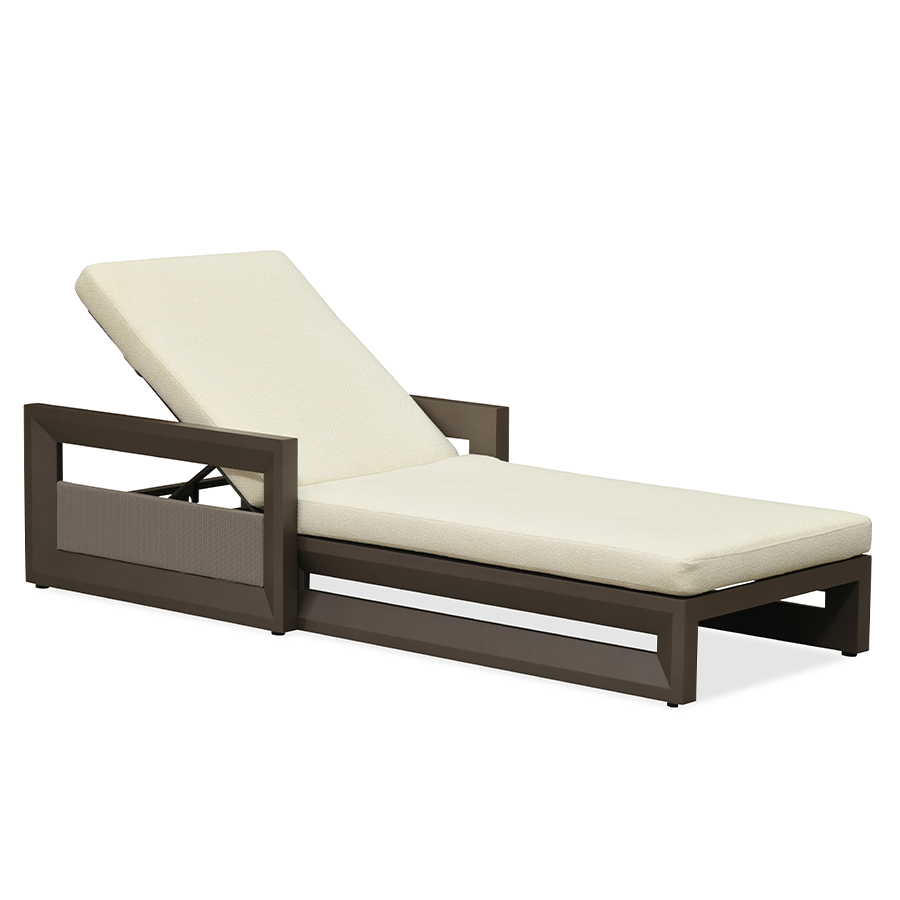 PURPLE LEAF Caesar Outdoor Chaise Lounge 2 in 1 Design Reclining Lounger Chair with Cushion Deluxe Aluminum Oversize Pool Lounge Chairs with Armrests & Backrest for Patio Poolside Backyard