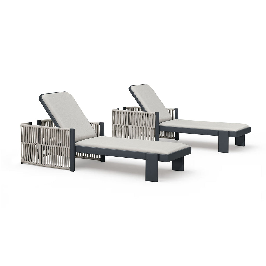 PURPLE LEAF Outdoor Chaise Lounge with Wraparound Armrests and Cushion Aluminum Reclining Tanning Pool Lounge Chairs for Patio Poolside Backyard