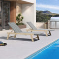PURPLE LEAF Extra Large Patio Chaise Lounge French Outdoor Wicker Lounger Matte Teak Aluminum Frame 771LBS Capacity PE Rattan Adjustable Backrest for Pool Garden Beach Backyard