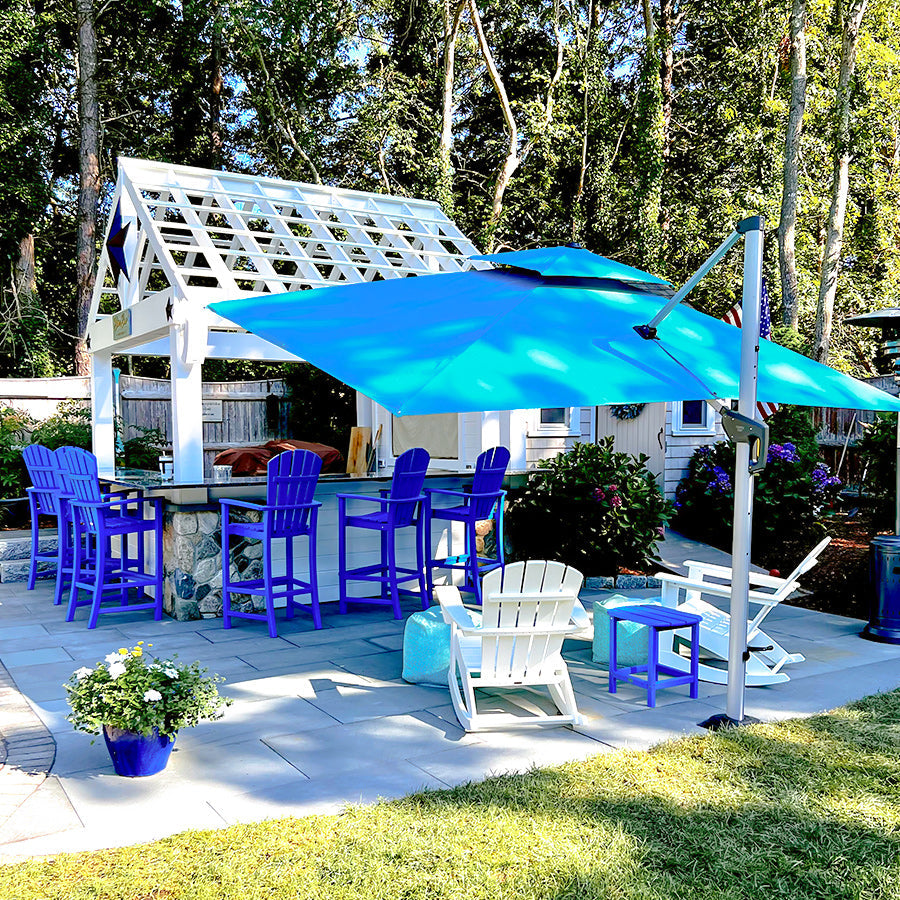 PURPLE LEAF Outdoor Windproof Umbrella, Square Cantilever Umbrella Outside Patio