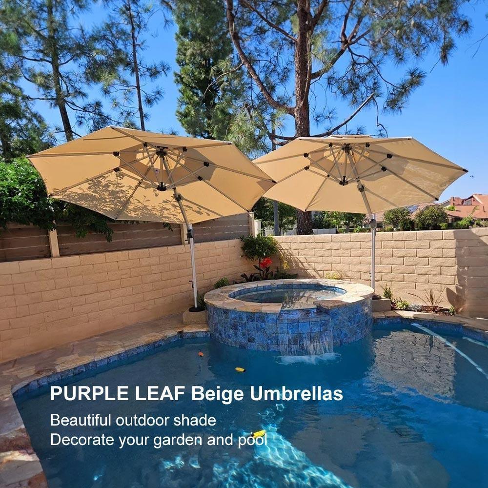 Clearance - PURPLE LEAF OPEN BOX Large Round Patio Cantilever Umbrella for Deck, Pool, Backyard