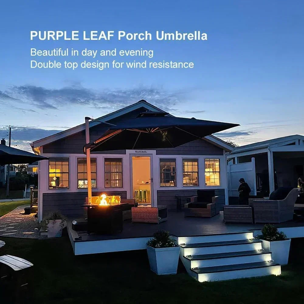 PURPLE LEAF Large Rectangular Porch Umbrella Outside Cantilever Patio Yard Umbrella