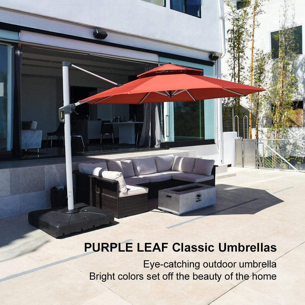 Clearance - PURPLE LEAF OPEN BOX Large Round Patio Cantilever Umbrella for Deck, Pool, Backyard