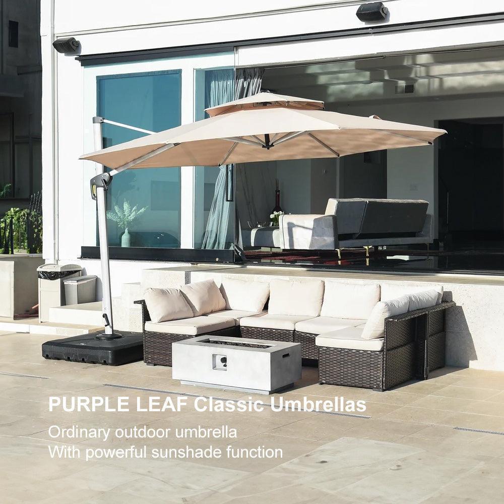 Clearance - PURPLE LEAF OPEN BOX Large Round Patio Cantilever Umbrella for Deck, Pool, Backyard