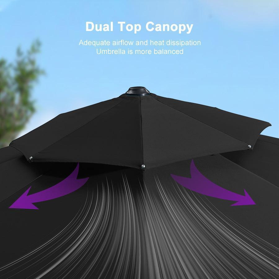 Clearance - PURPLE LEAF OPEN BOX Large Round Patio Cantilever Umbrella for Deck, Pool, Backyard
