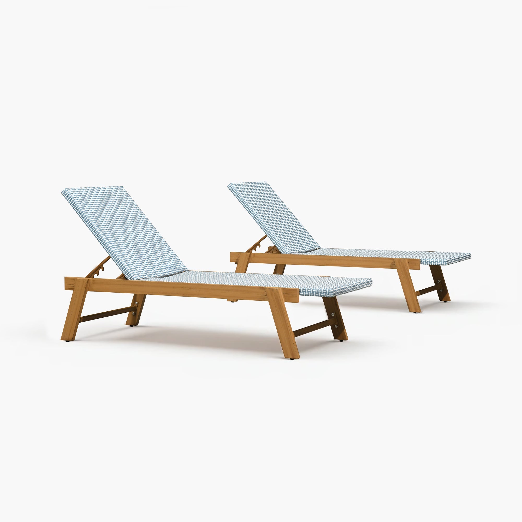 PURPLE LEAF Extra Large Patio Chaise Lounge French Outdoor Wicker Lounger Matte Teak Aluminum Frame 771LBS Capacity PE Rattan Adjustable Backrest for Pool Garden Beach Backyard