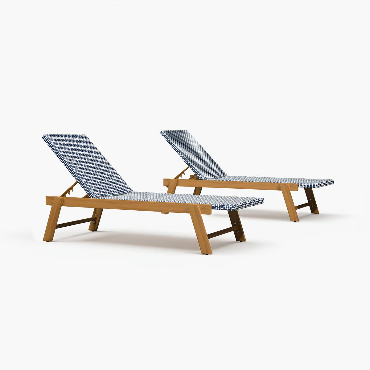 PURPLE LEAF Extra Large Patio Chaise Lounge French Outdoor Wicker Lounger Matte Teak Aluminum Frame 771LBS Capacity PE Rattan Adjustable Backrest for Pool Garden Beach Backyard