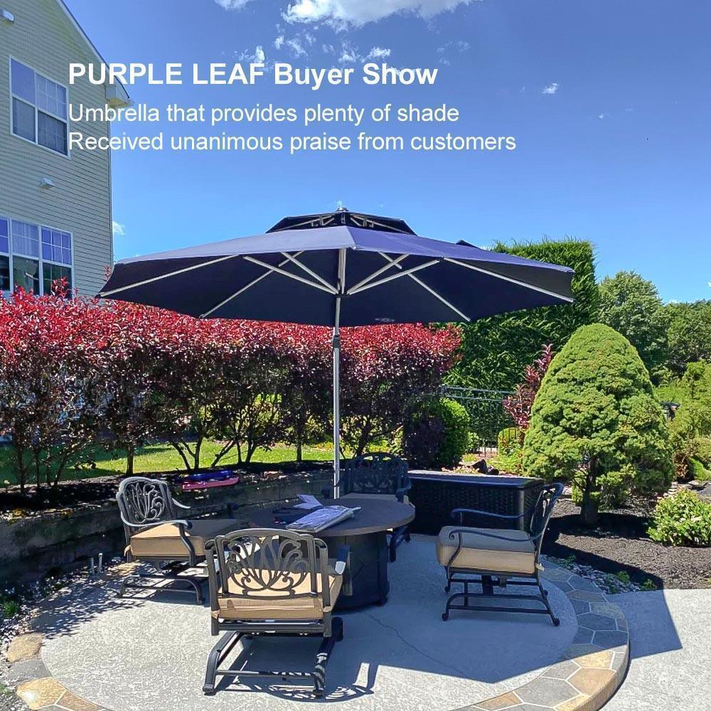 Clearance - PURPLE LEAF OPEN BOX Large Round Patio Cantilever Umbrella for Deck, Pool, Backyard
