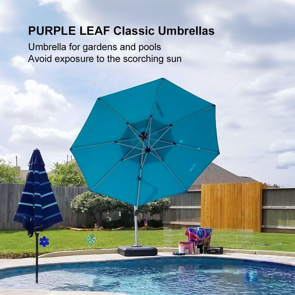 Clearance - PURPLE LEAF OPEN BOX Large Round Patio Cantilever Umbrella for Deck, Pool, Backyard