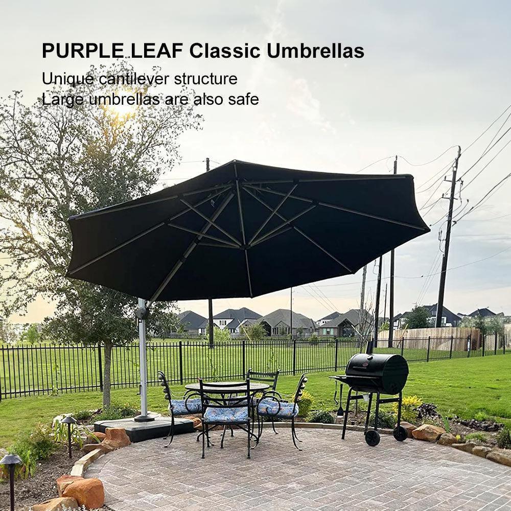 Clearance - PURPLE LEAF OPEN BOX Large Round Patio Cantilever Umbrella for Deck, Pool, Backyard