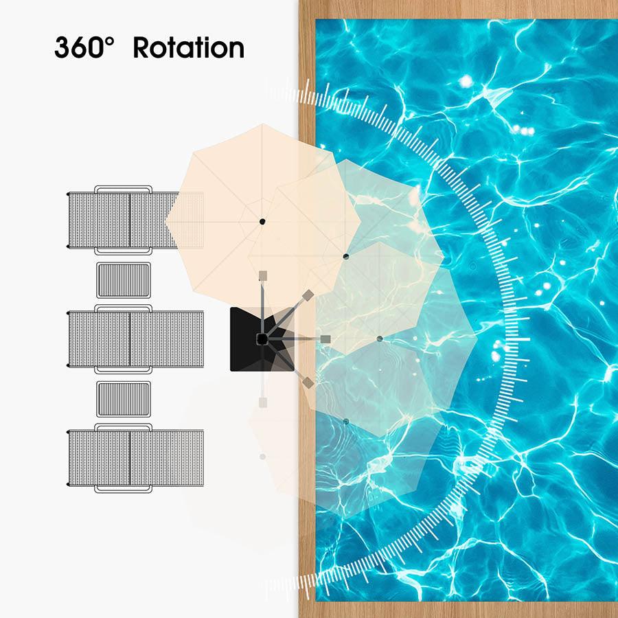 Clearance - PURPLE LEAF OPEN BOX Large Round Patio Cantilever Umbrella for Deck, Pool, Backyard