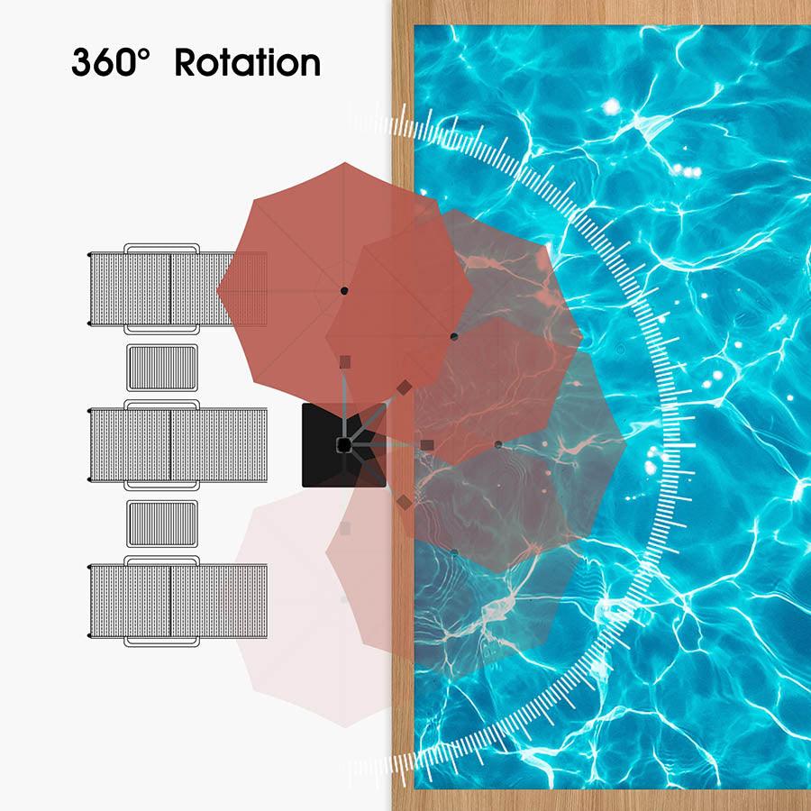 Clearance - PURPLE LEAF OPEN BOX Large Round Patio Cantilever Umbrella for Deck, Pool, Backyard
