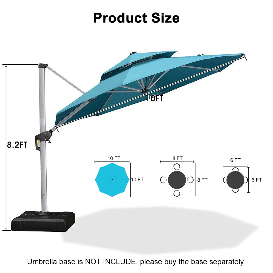 Clearance - PURPLE LEAF OPEN BOX Large Round Patio Cantilever Umbrella for Deck, Pool, Backyard