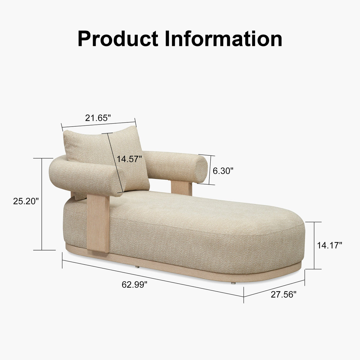 PURPLE LEAF  Provence Outdoor Chaise Lounge  Modern Luxury Aluminum Lounger Daybed with Olefin Lumbar Pillow and Armrest for Patio Poolside Beach Sunbathing Deck