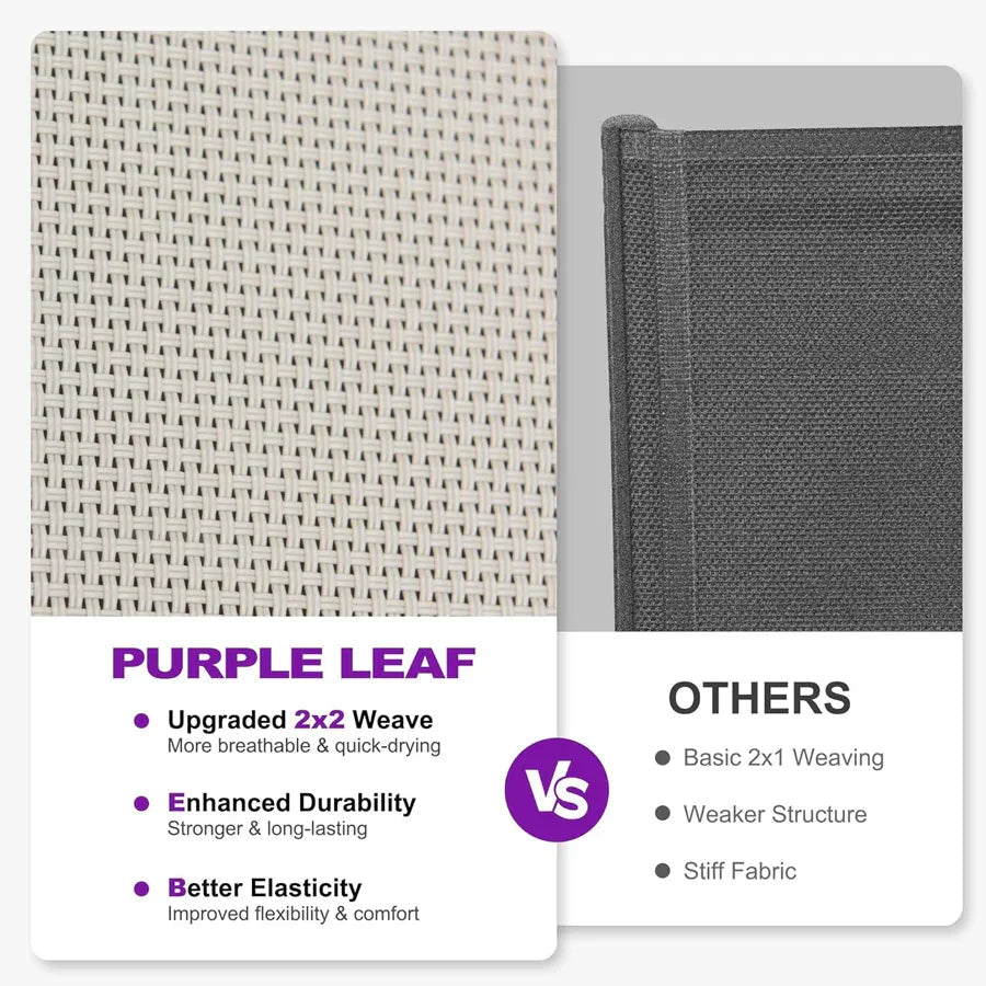 Clearance-PURPLE LEAF Patio Chaise Lounge Plastic Pool Outdoor Lounge Chair with Aluminum Frame Stackable Patio Tanning Chairs for Poolside Sunbathing Beach Deck Yard