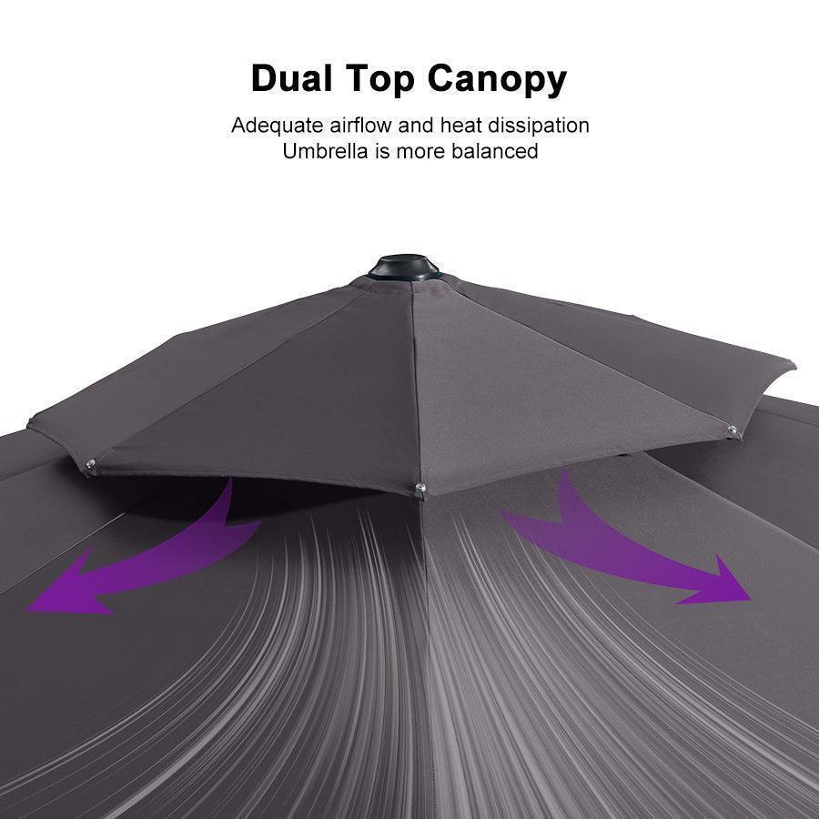 Clearance - PURPLE LEAF OPEN BOX Large Round Patio Cantilever Umbrella for Deck, Pool, Backyard