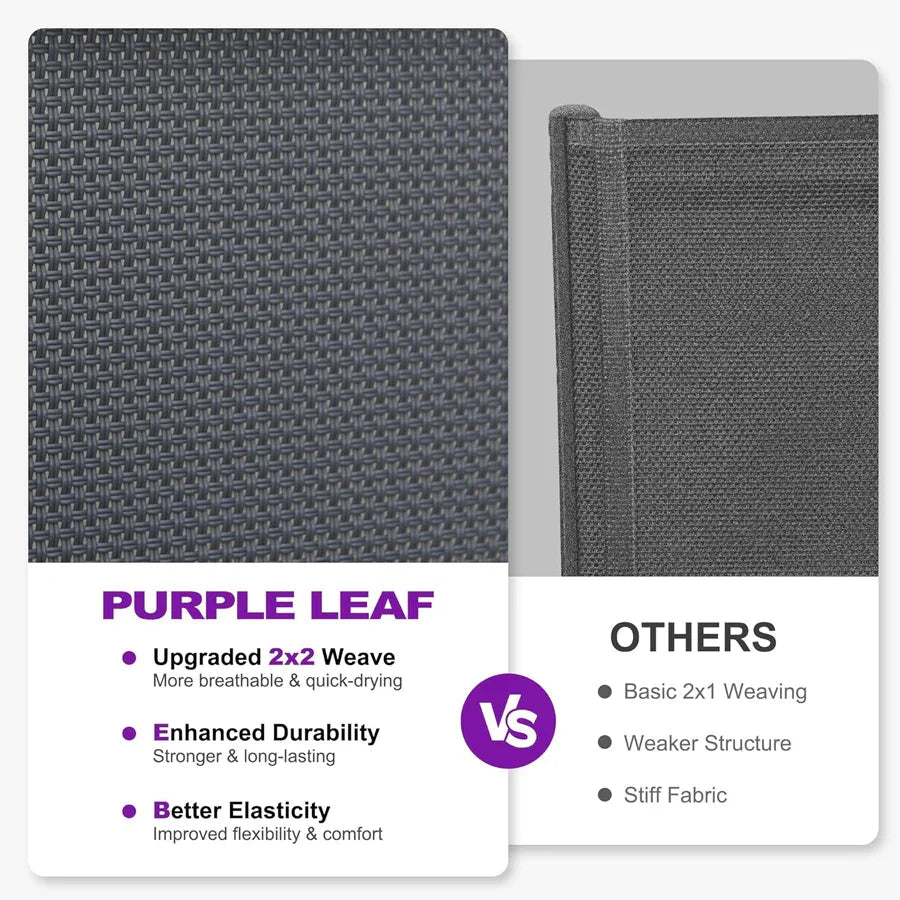 Clearance-PURPLE LEAF Patio Chaise Lounge Plastic Pool Outdoor Lounge Chair with Aluminum Frame Stackable Patio Tanning Chairs for Poolside Sunbathing Beach Deck Yard