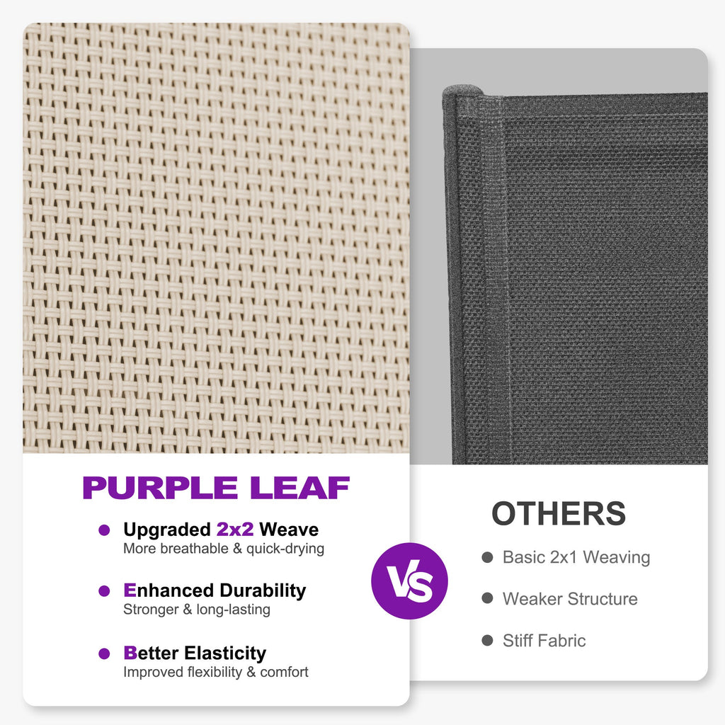 Clearance-PURPLE LEAF Patio Chaise Lounge Plastic Pool Outdoor Lounge Chair with Aluminum Frame Stackable Patio Tanning Chairs for Poolside Sunbathing Beach Deck Yard