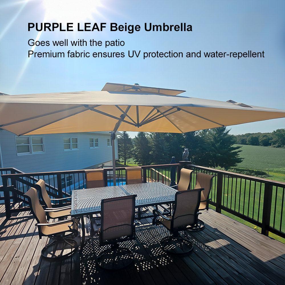 PURPLE LEAF Large Rectangular Porch Umbrella Outside Cantilever Patio Yard Umbrella