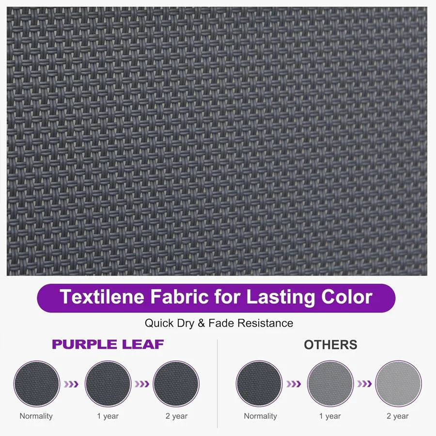 Clearance-PURPLE LEAF Patio Chaise Lounge Plastic Pool Outdoor Lounge Chair with Aluminum Frame Stackable Patio Tanning Chairs for Poolside Sunbathing Beach Deck Yard
