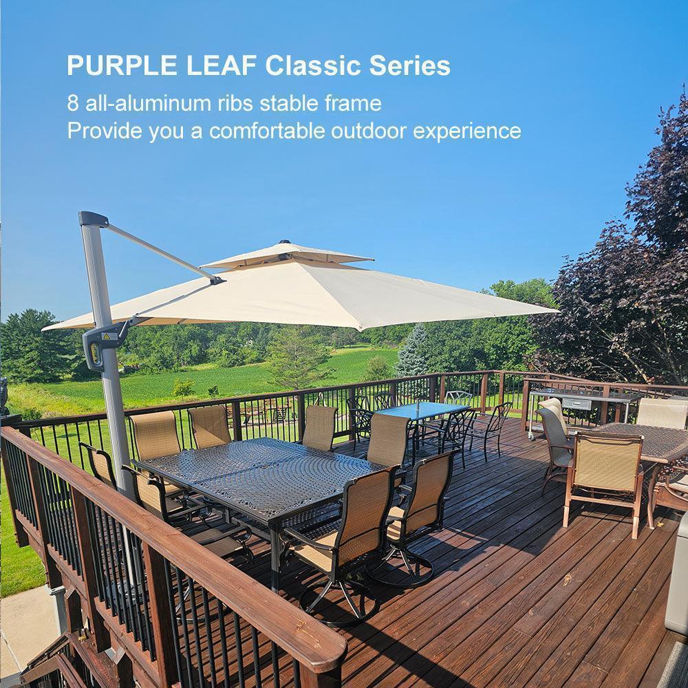PURPLE LEAF Large Rectangular Porch Umbrella Outside Cantilever Patio Yard Umbrella