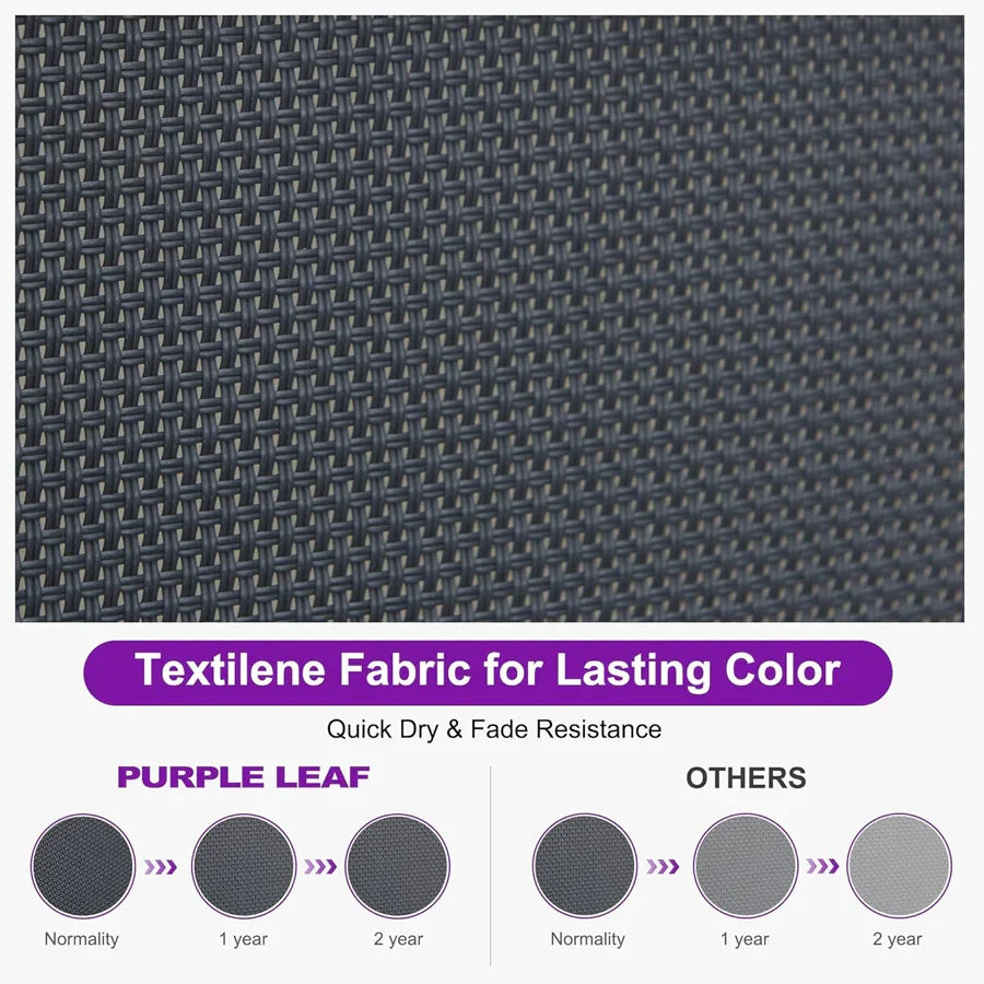 Clearance-PURPLE LEAF Patio Chaise Lounge Plastic Pool Outdoor Lounge Chair with Aluminum Frame Stackable Patio Tanning Chairs for Poolside Sunbathing Beach Deck Yard
