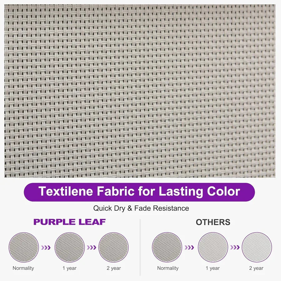 Clearance-PURPLE LEAF Patio Chaise Lounge Plastic Pool Outdoor Lounge Chair with Aluminum Frame Stackable Patio Tanning Chairs for Poolside Sunbathing Beach Deck Yard