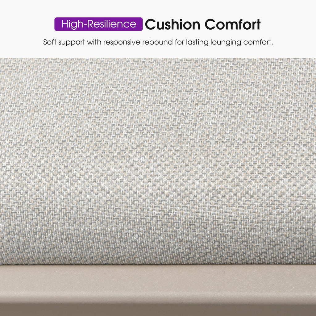 PURPLE LEAF Outdoor Chaise Lounge with Wraparound Armrests and Cushion Aluminum Reclining Tanning Pool Lounge Chairs for Patio Poolside Backyard