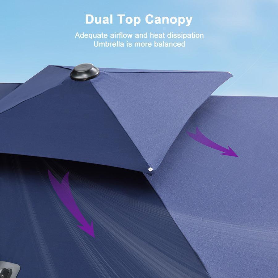 PURPLE LEAF Large Rectangular Porch Umbrella Outside Cantilever Patio Yard Umbrella