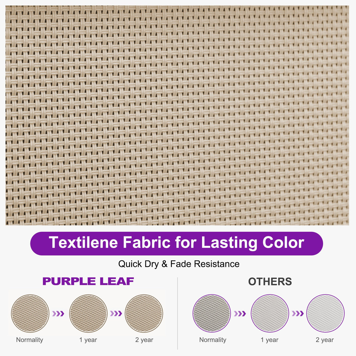 Clearance-PURPLE LEAF Patio Chaise Lounge Plastic Pool Outdoor Lounge Chair with Aluminum Frame Stackable Patio Tanning Chairs for Poolside Sunbathing Beach Deck Yard