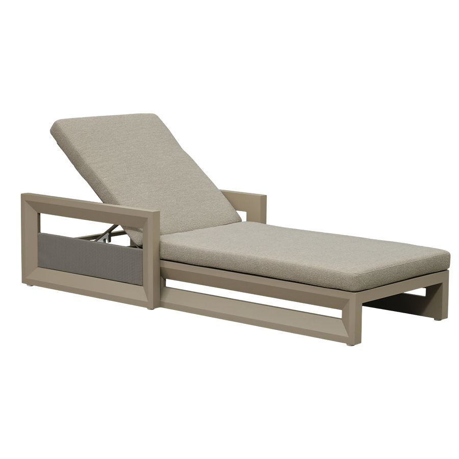 PURPLE LEAF Caesar Outdoor Chaise Lounge 2 in 1 Design Reclining Lounger Chair with Cushion Deluxe Aluminum Oversize Pool Lounge Chairs with Armrests & Backrest for Patio Poolside Backyard