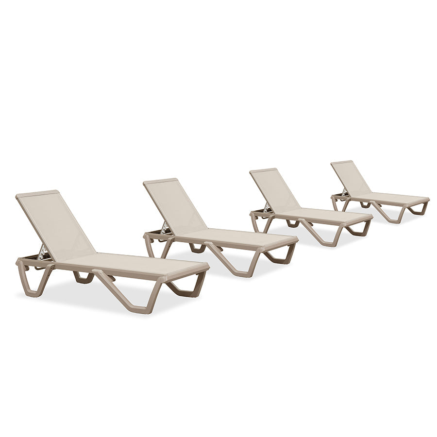 PURPLE LEAF Outdoor Chaise Lounge Chair Pool Lounge Chair with Champagne Aluminum Plastic Stackable Patio Lounge Chair for Poolside Sunbathing Beach Deck Yard