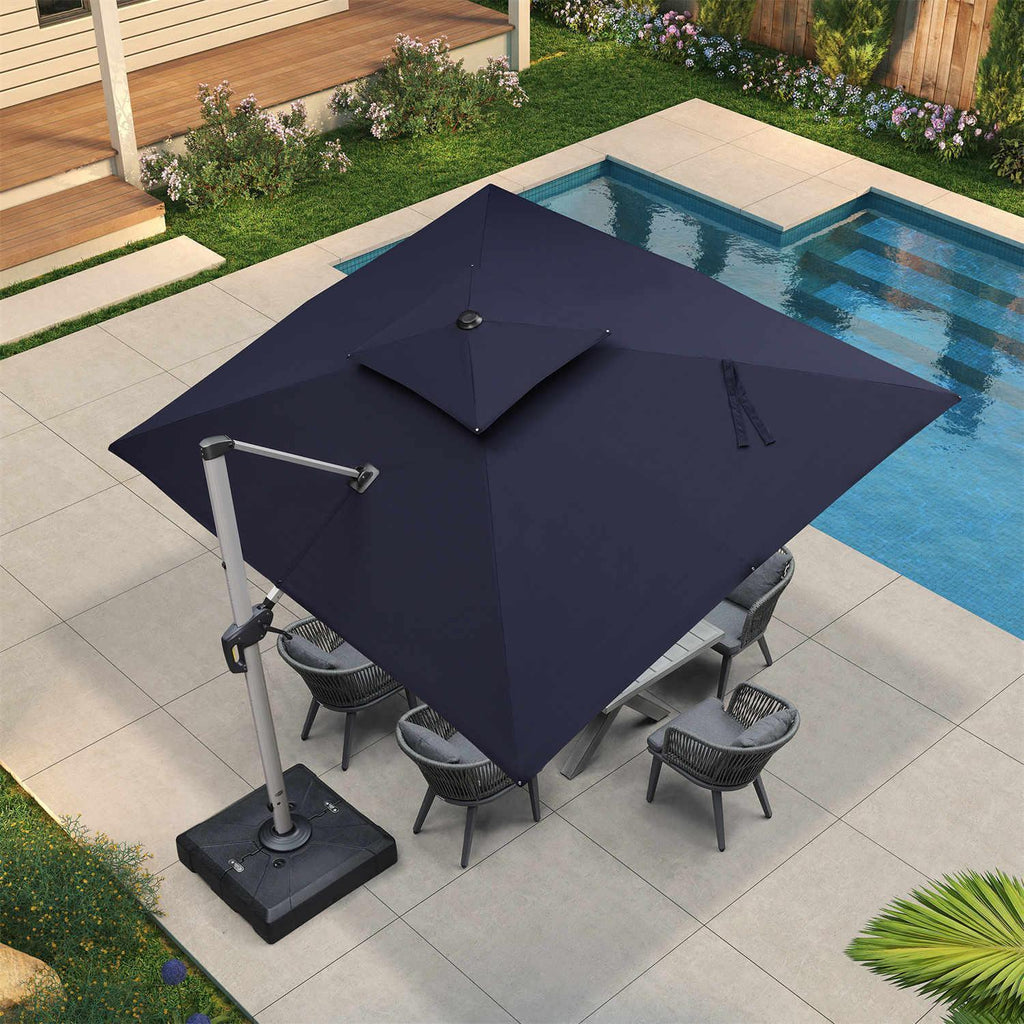 PURPLE LEAF Large Rectangular Porch Umbrella Outside Cantilever Patio Yard Umbrella