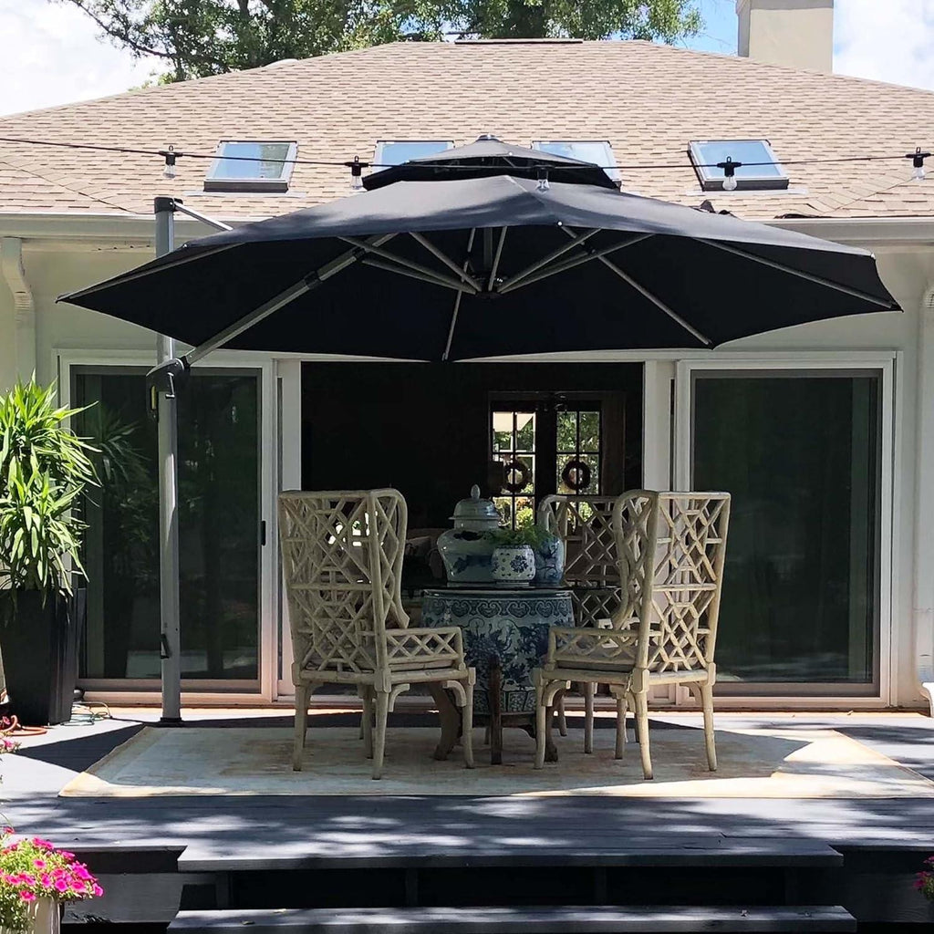 Clearance - PURPLE LEAF OPEN BOX Large Round Patio Cantilever Umbrella for Deck, Pool, Backyard