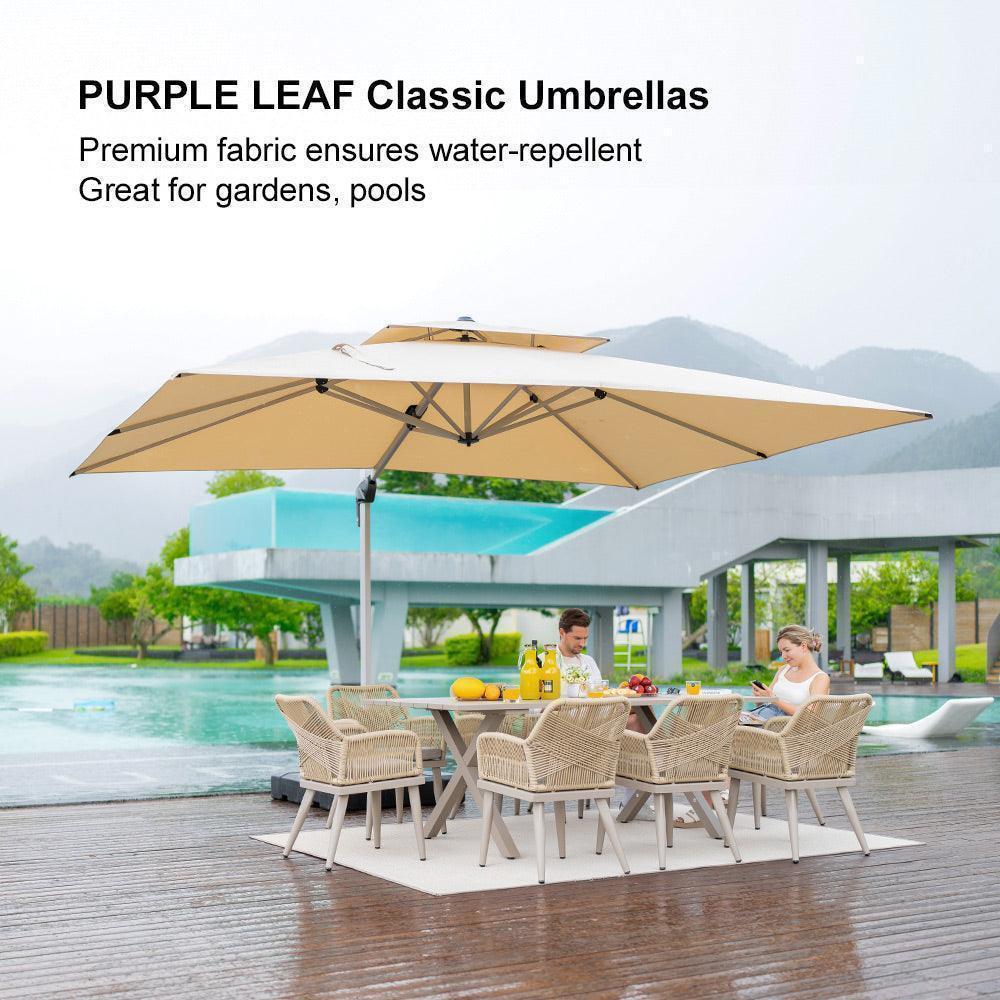 PURPLE LEAF Large Rectangular Porch Umbrella Outside Cantilever Patio Yard Umbrella