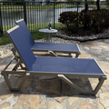 PURPLE LEAF Outdoor Chaise Lounge Chair Pool Lounge Chair with Champagne Aluminum Plastic Stackable Patio Lounge Chair for Poolside Sunbathing Beach Deck Yard