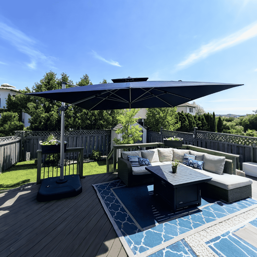 PURPLE LEAF Outdoor Windproof Umbrella, Square Cantilever Umbrella Outside Patio